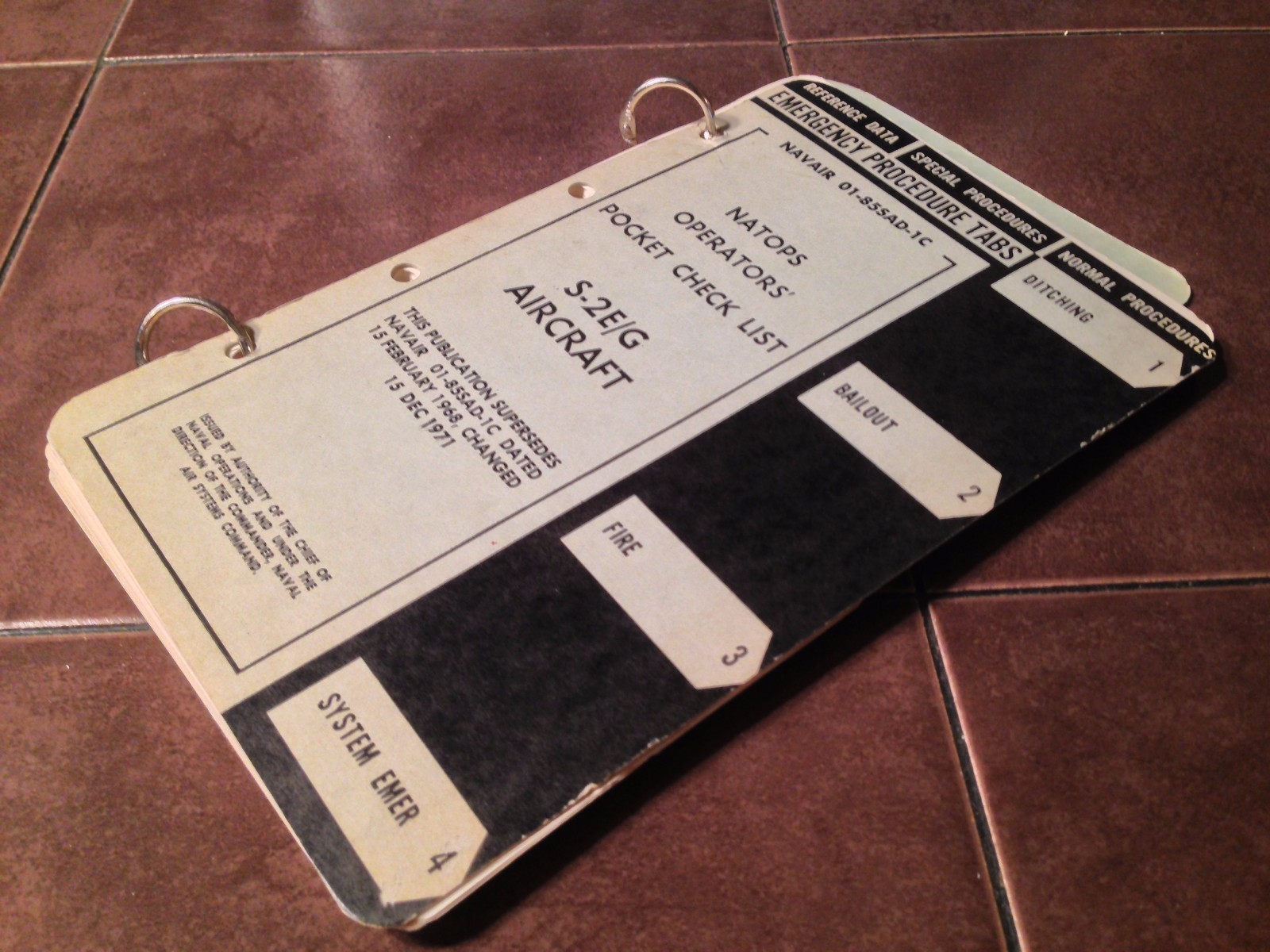 Grumman Tracker S-2E and S-2G Operator's Pocket Checklist