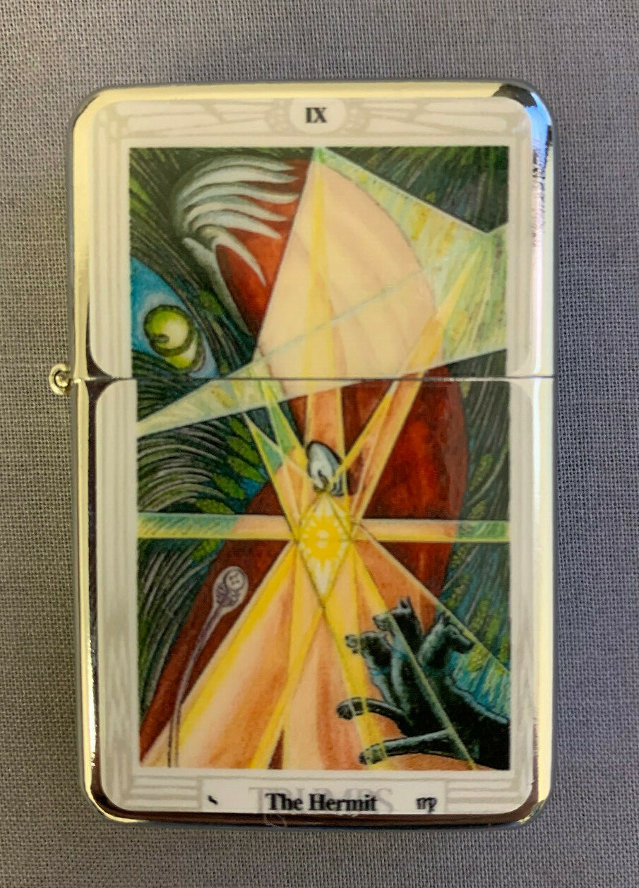 Tarot Card IX The Hermet D2 Flip Top Oil Lighter Windproof