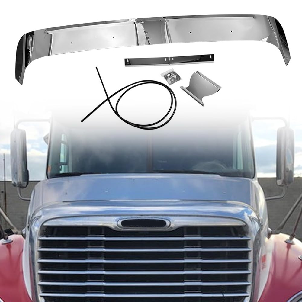 For 2001-2024 Freightliner Columbia Stainless Front Hood Shield Bug Deflector