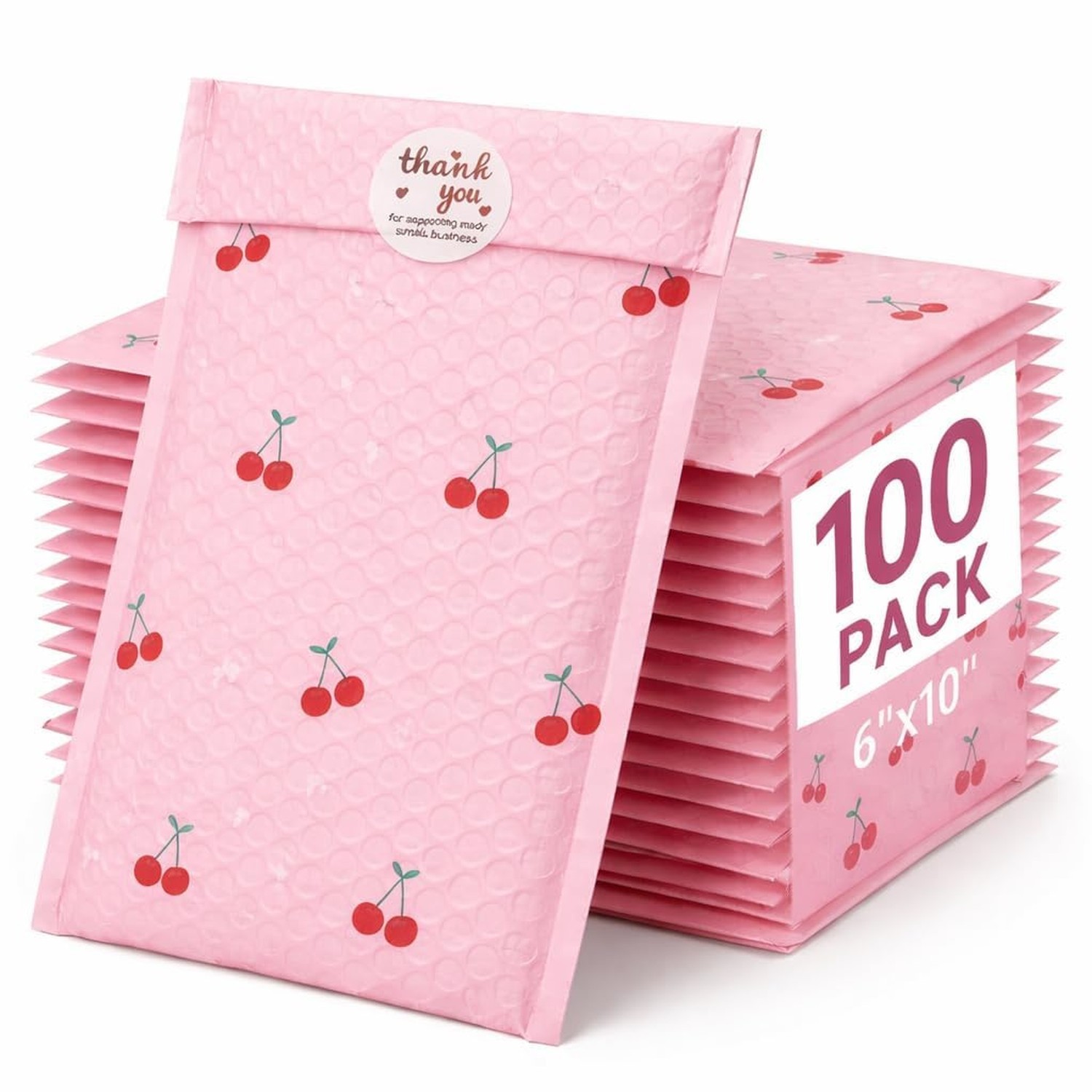 Cozymood 6x10 Inch Pink Poly Bubble Mailers 100 Pack,Waterproof Self Seal Adh...