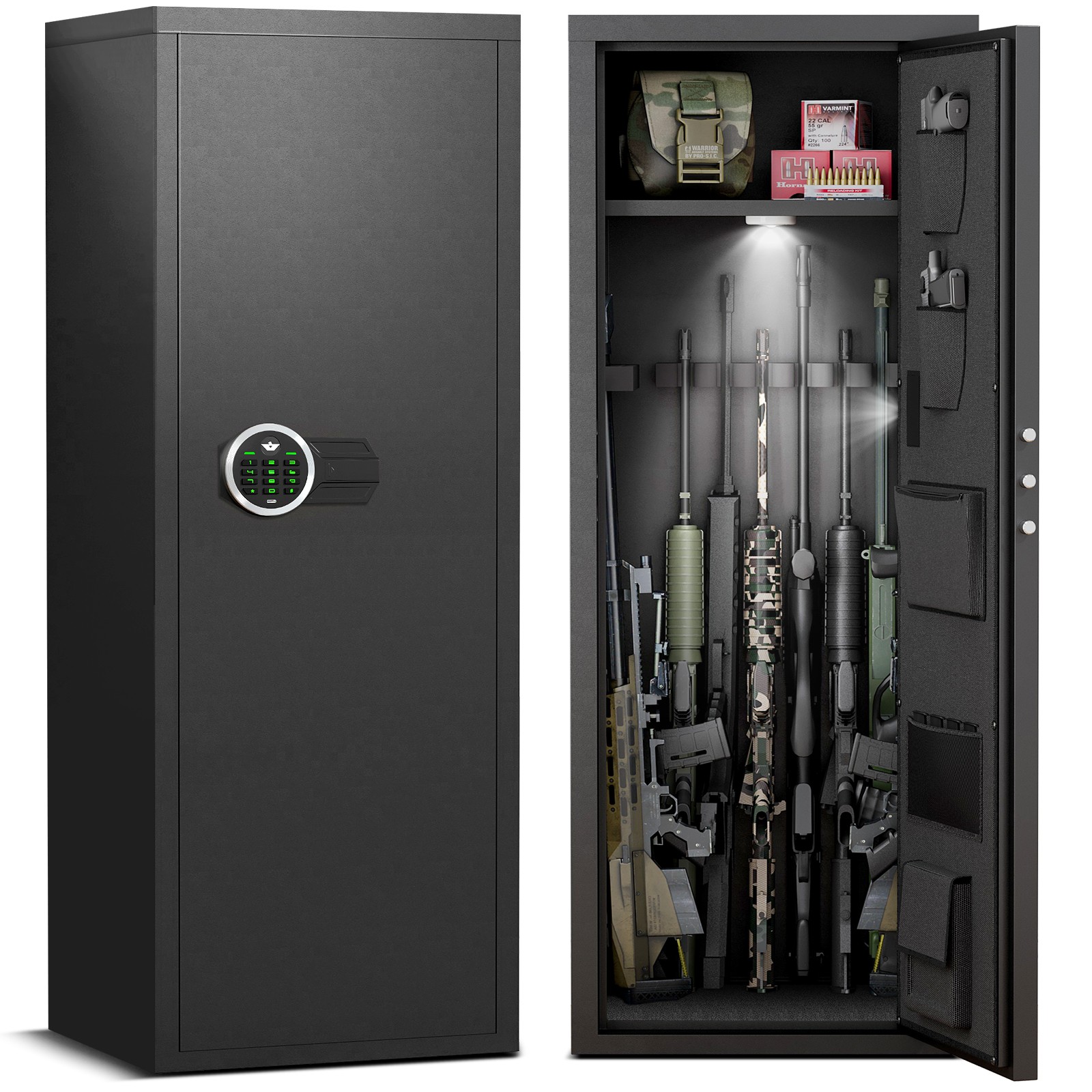 6-8 Large Unassembled Gun Safe for Shotguns with Dual Alarm and Removable Shelve