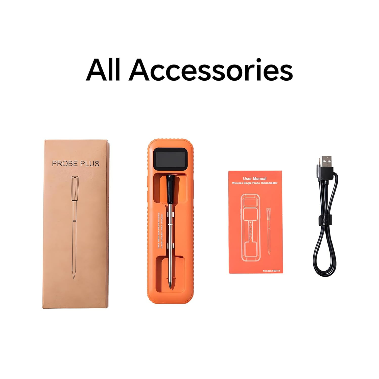 Wireless Meat Thermometer Digital with Bluetooth App Control, Rechargeable Grill