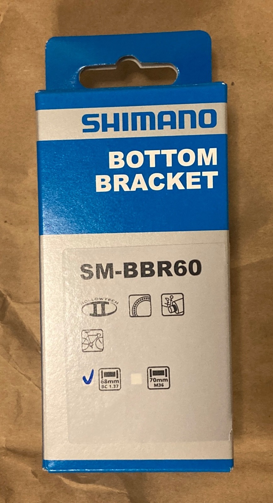 Shimano SM-BBR60 Bottom Bracket 68mm BC 1.37 - Black - BRAND NEW