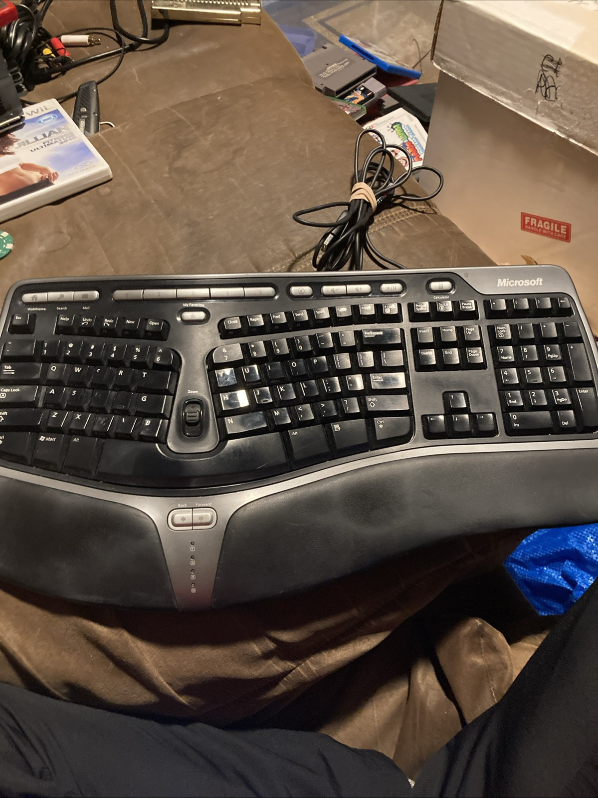 Microsoft Natural Ergonomic Keyboard 4000 V1.0 KU-0462 Black Wired USB Tested