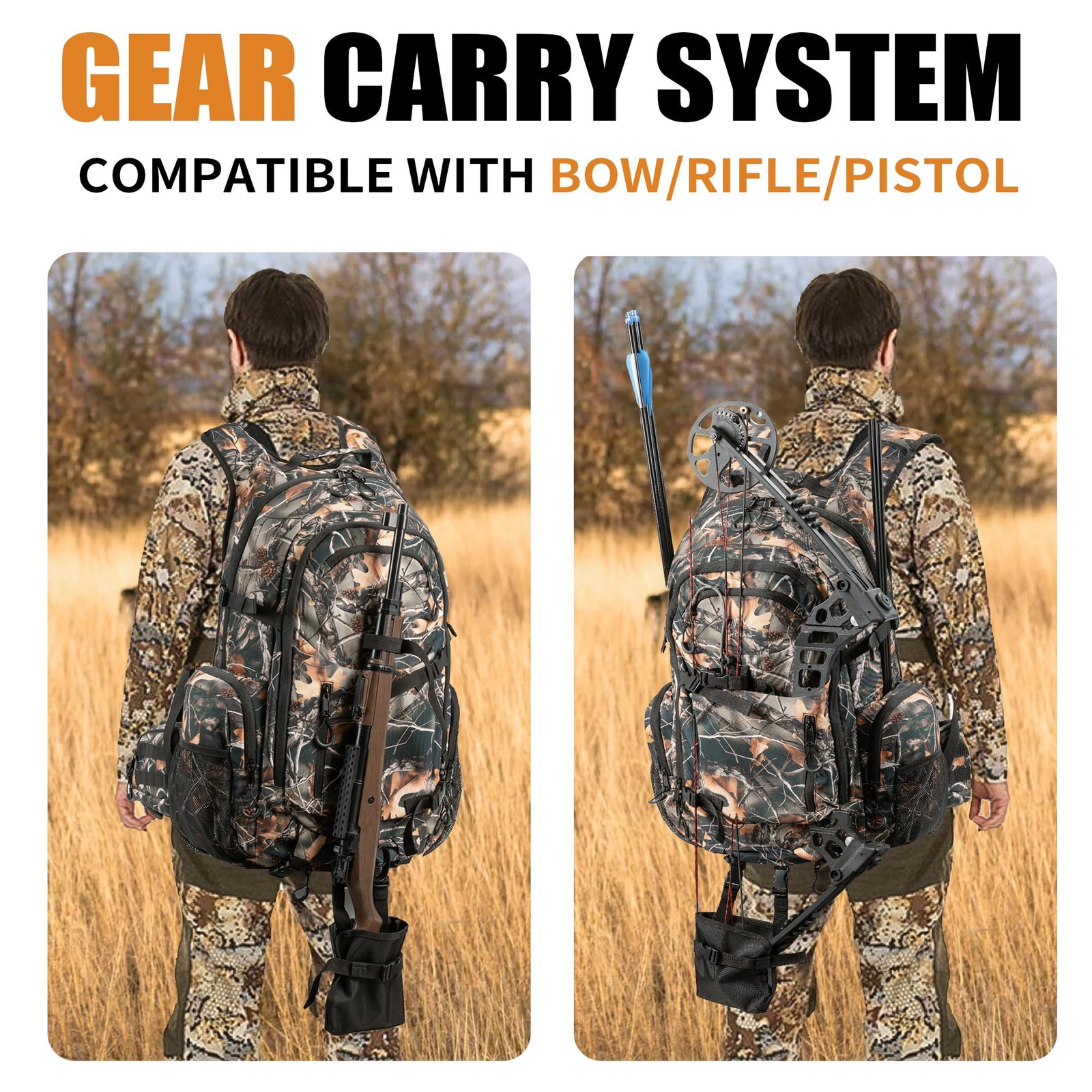 Hunting Backpack for Men, Waterproof Camo Backpacks for Hunt with Rain Cover,...