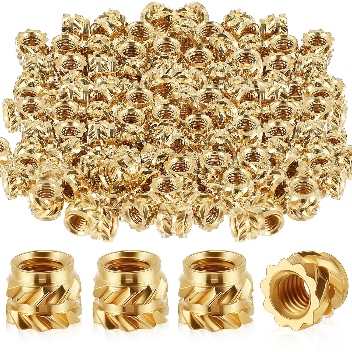 300 Pcs M3 Brass Heat Inserts Threaded Knurled Nuts for 3D Printing Plastic
