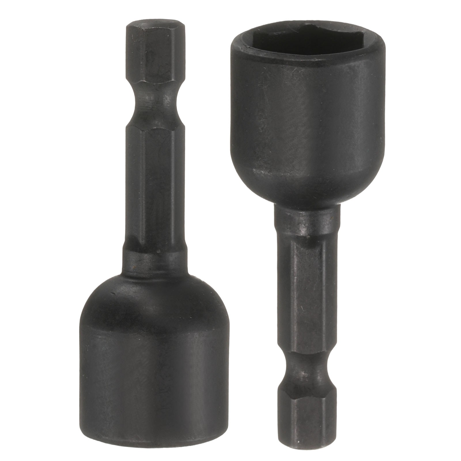 1/4" Hex Magnetic Nut 12mm Socket Wrench 48mm Black 2pcs,