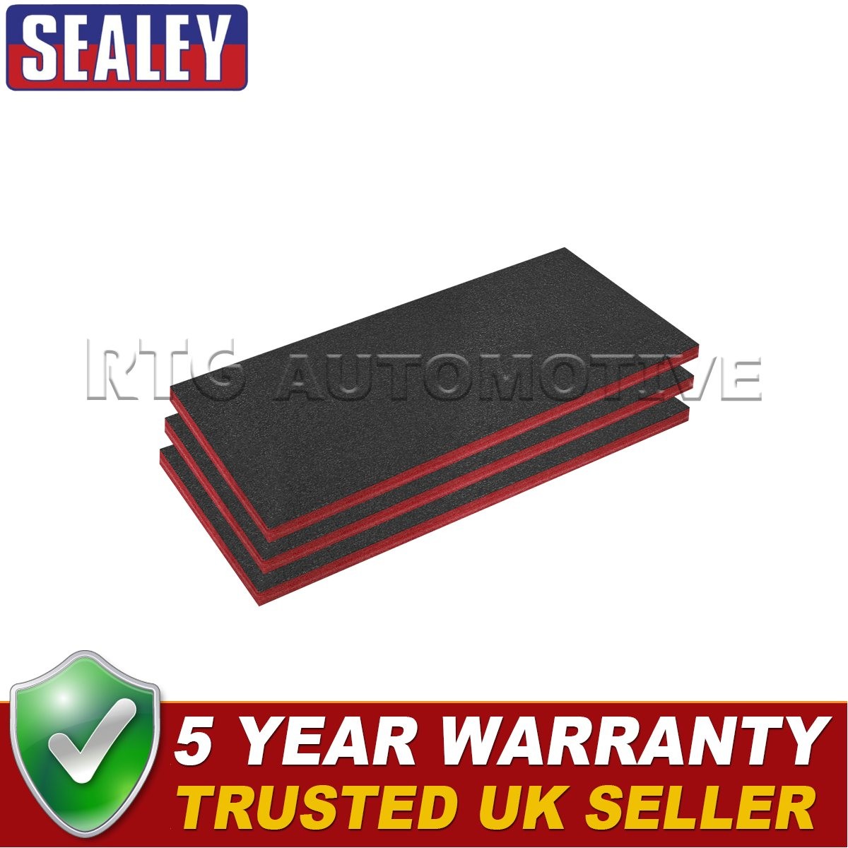 Sealey Easy Peel Shadow Foam� 1200 x 550 x 50mm Red/Black Pack of 3 SFPK50R