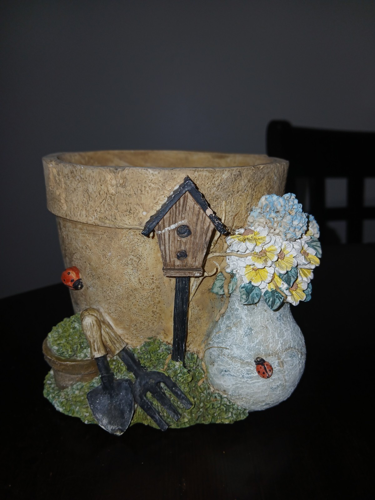 VTG AAA Imports Resin Houseplant Pot 3-D