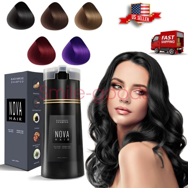 Hair Dye Shampoo Nova Hair Instant Color Dye Shampoo Plant Essence HOT Hair Care