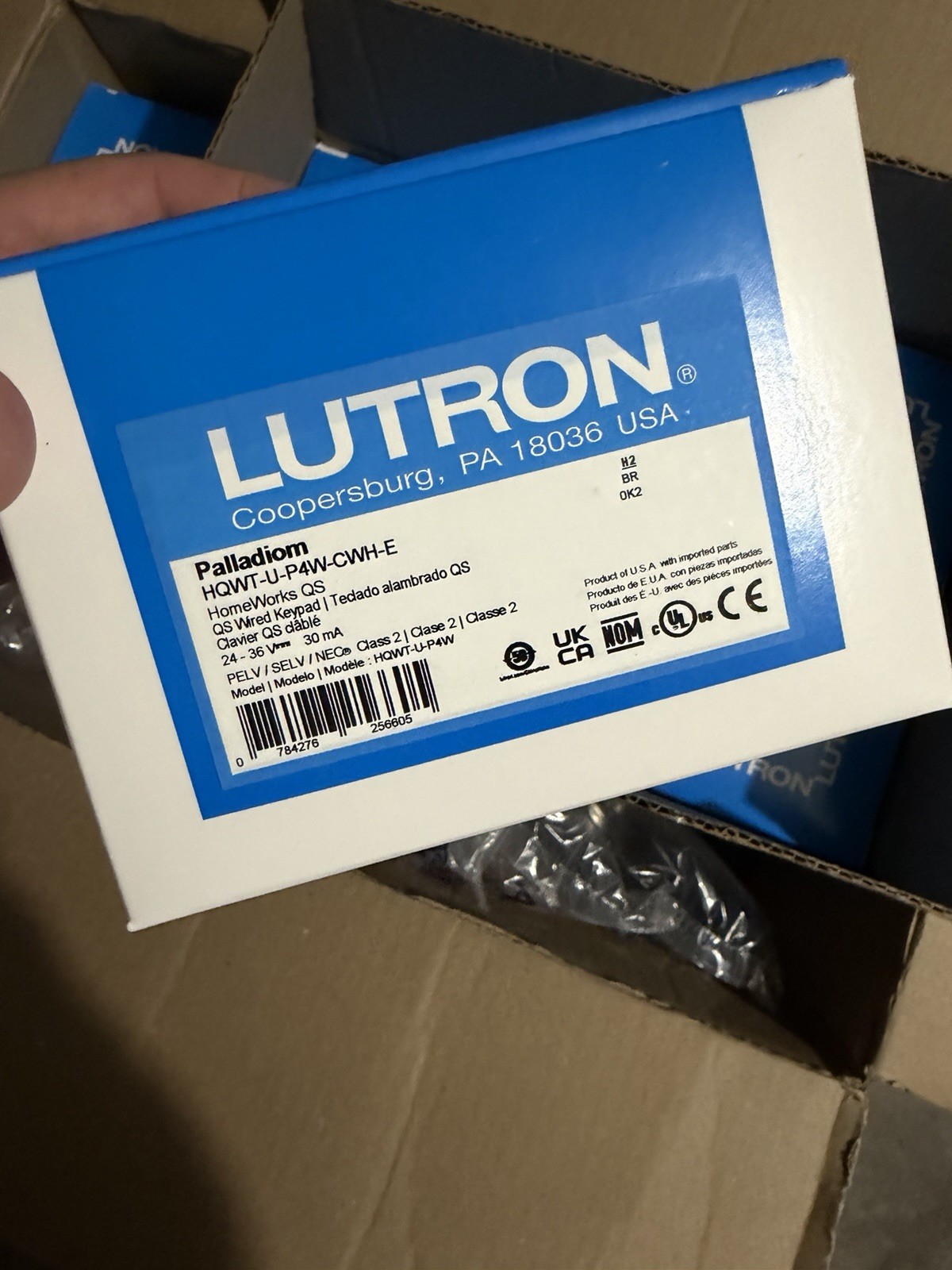 Lutron HQWT-U-P4W-WH Homeworks QS Wired Palladiom Keypad