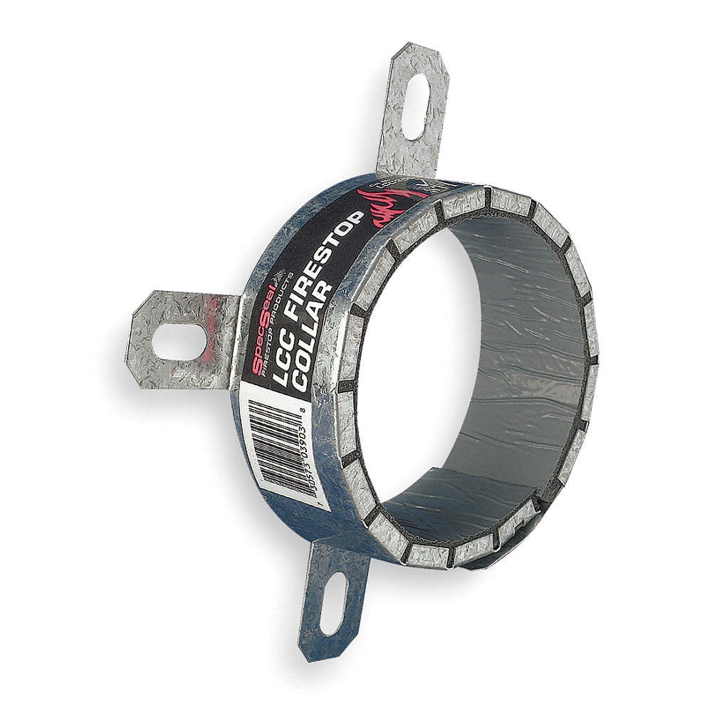 STI LCC300 Firestop Pipe Collar,Silv,Steel,4.3"Dia. 3BE67