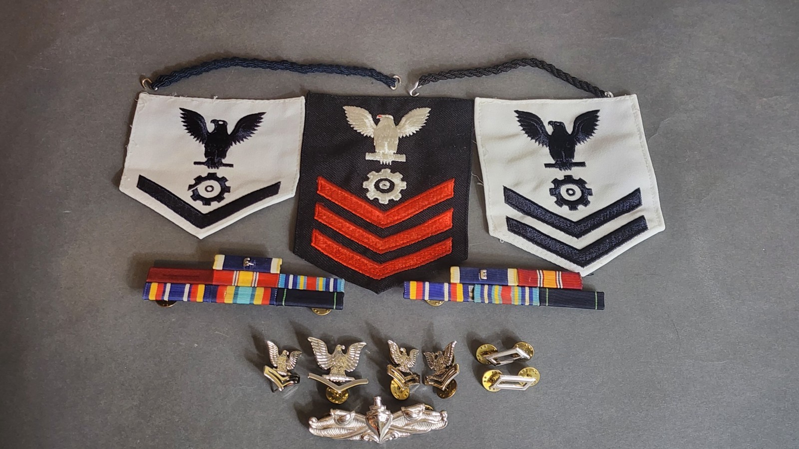 Vintage Authentic U.S. Navy Patches Pins Ribbons Lot United States Military