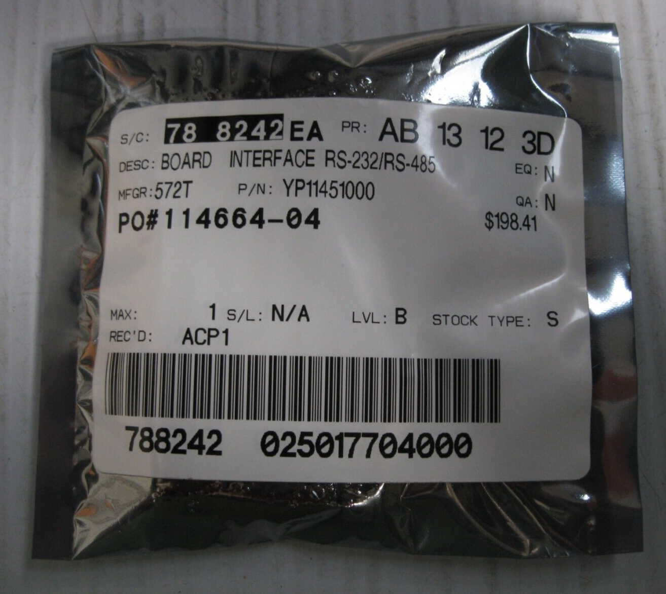 Eberline YP11451000 Interface Board RS-232/RS-485 NEW