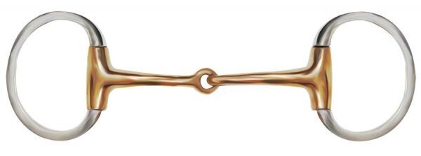 5"  Stainless Steel English Western Eggbutt Dee Ring Snaffle Copper Bit 46290