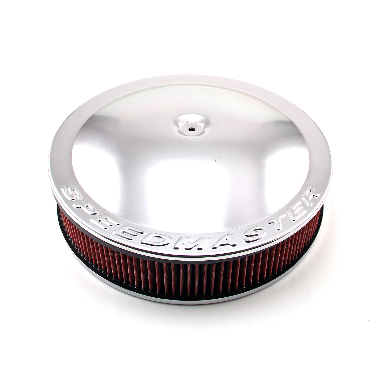 14" x 3" Washable Element Drop Base Aluminum Air Cleaner Silver