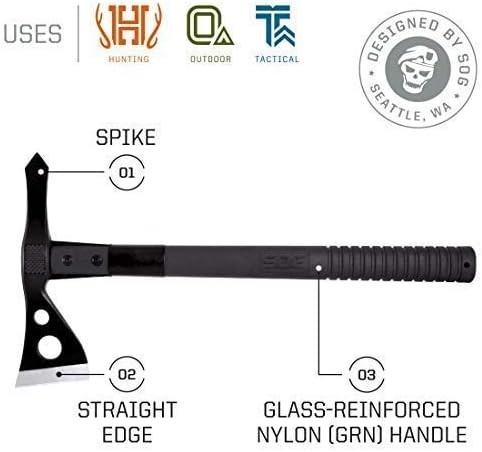 Multitool Survival Tomahawk Axe w/ Fire Starter & Claw Spike