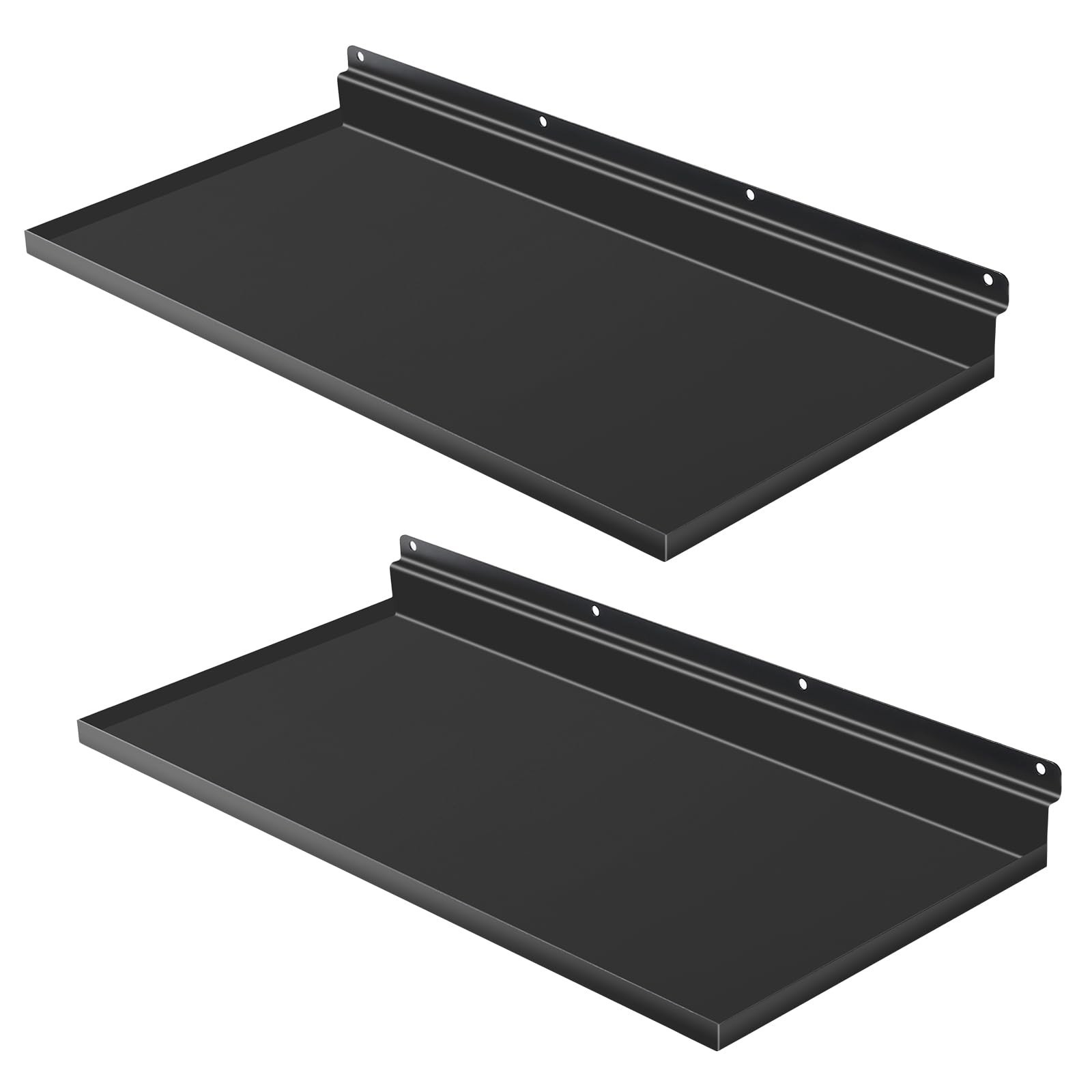 PEKGRIL 17X8 Inch Large Slatwall Shelves Set of 2, Metal Slat Wall Shelves Ac...