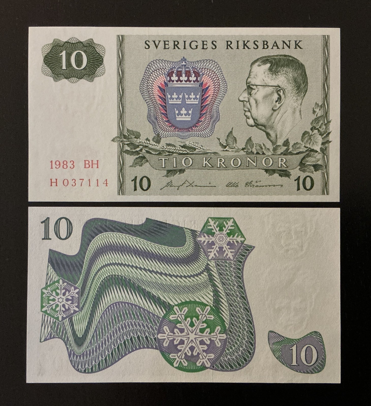Sweden 10 kronor 1983 UNC P-52e