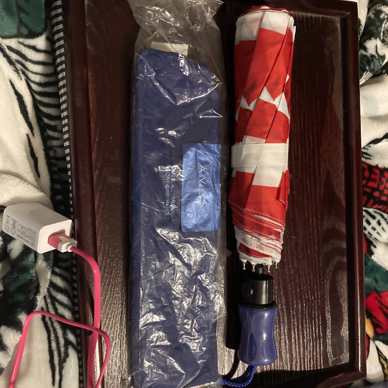 Avon American Flag 2002, Umbrella In Packaging, Unused, Been In Storage