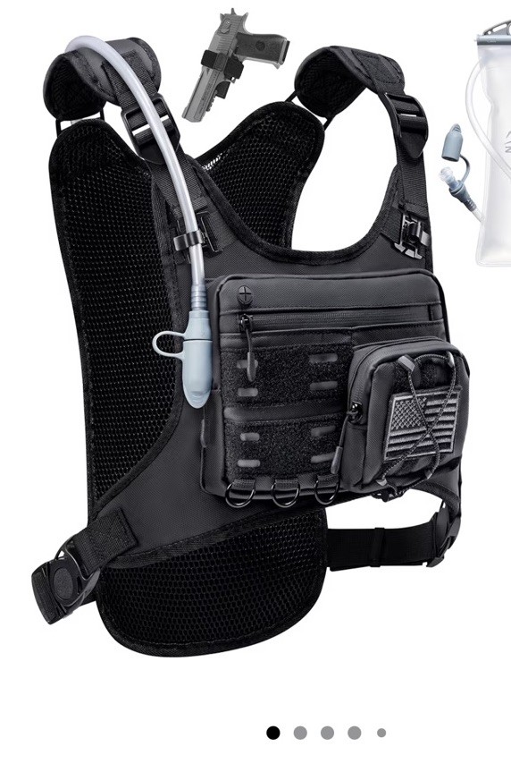 Running Vest with 2L Water Bladder, Hydration Medium-Large, Black