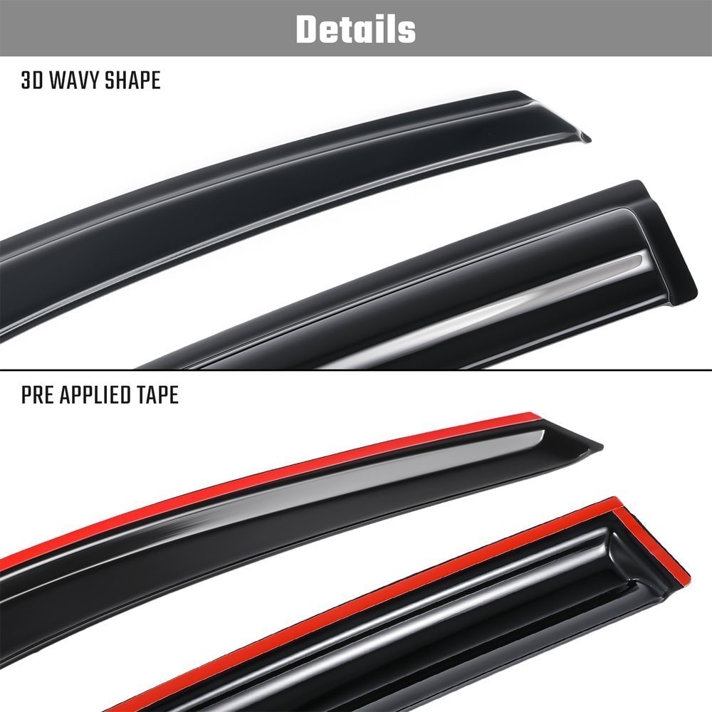 For Ford Fusion 2013-2020 Tape-on Window Vent Visors Rain Guards Deflectors