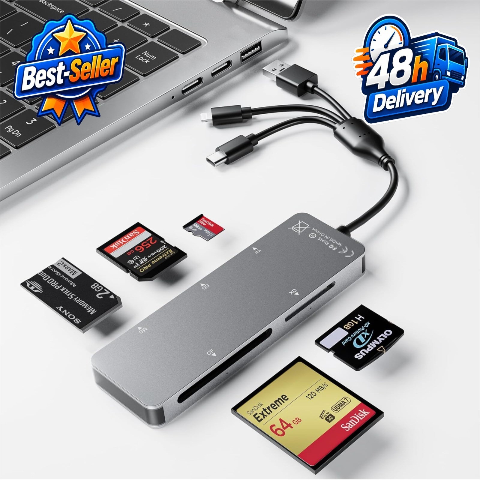 Bawanfa Plus 5-in-1 Memory Stick Pro Duo Adapter Card Reader