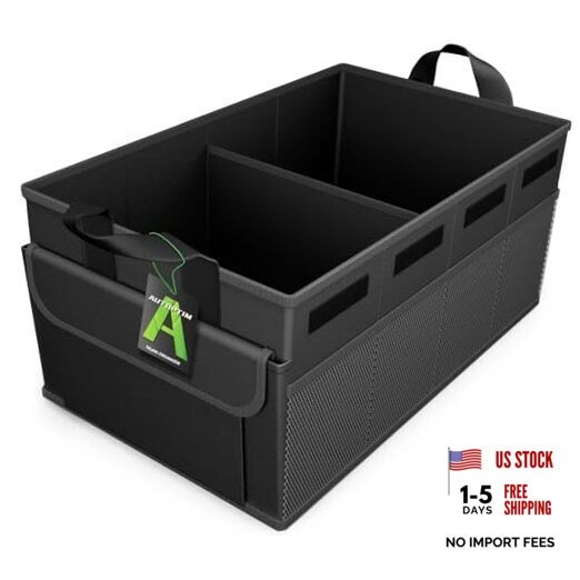 Car Trunk Organizer - Collapsible Car Organizer with Non Slip Small Black