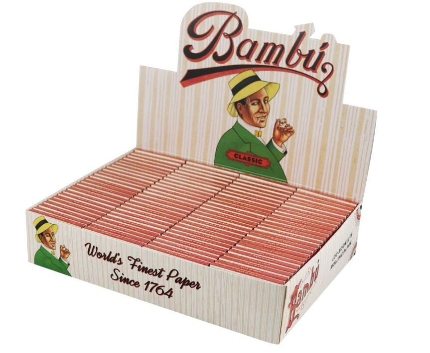 100pc Display - Bambu Classic Regular Rolling Papers Original