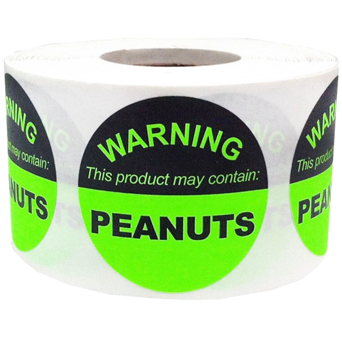 "WARNING This Product May Contain PEANUTS" Labels | 1.5" Inch Round | 500 Pack