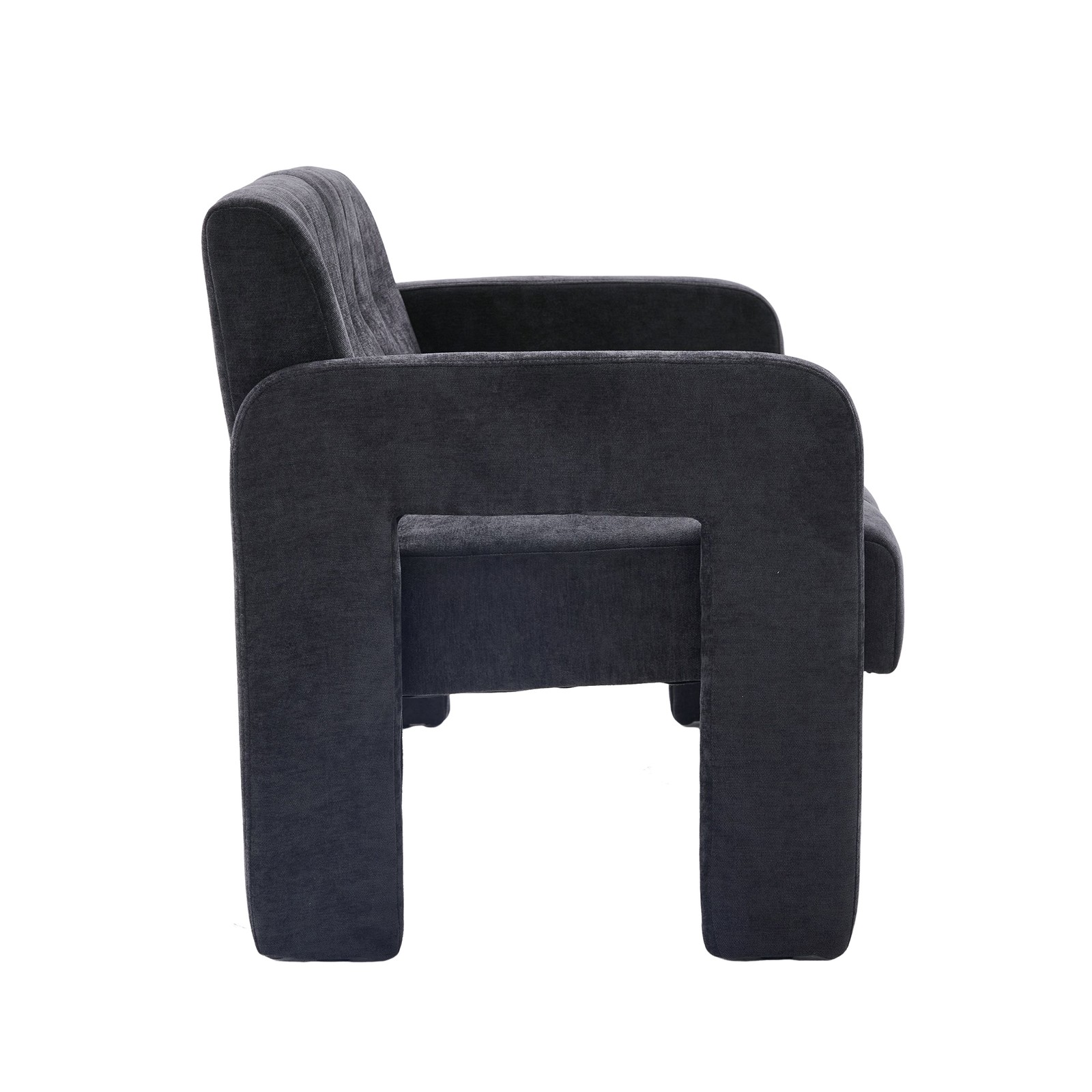 Nordic Modern Double Armchair Loveseat Sofa Chenille Black