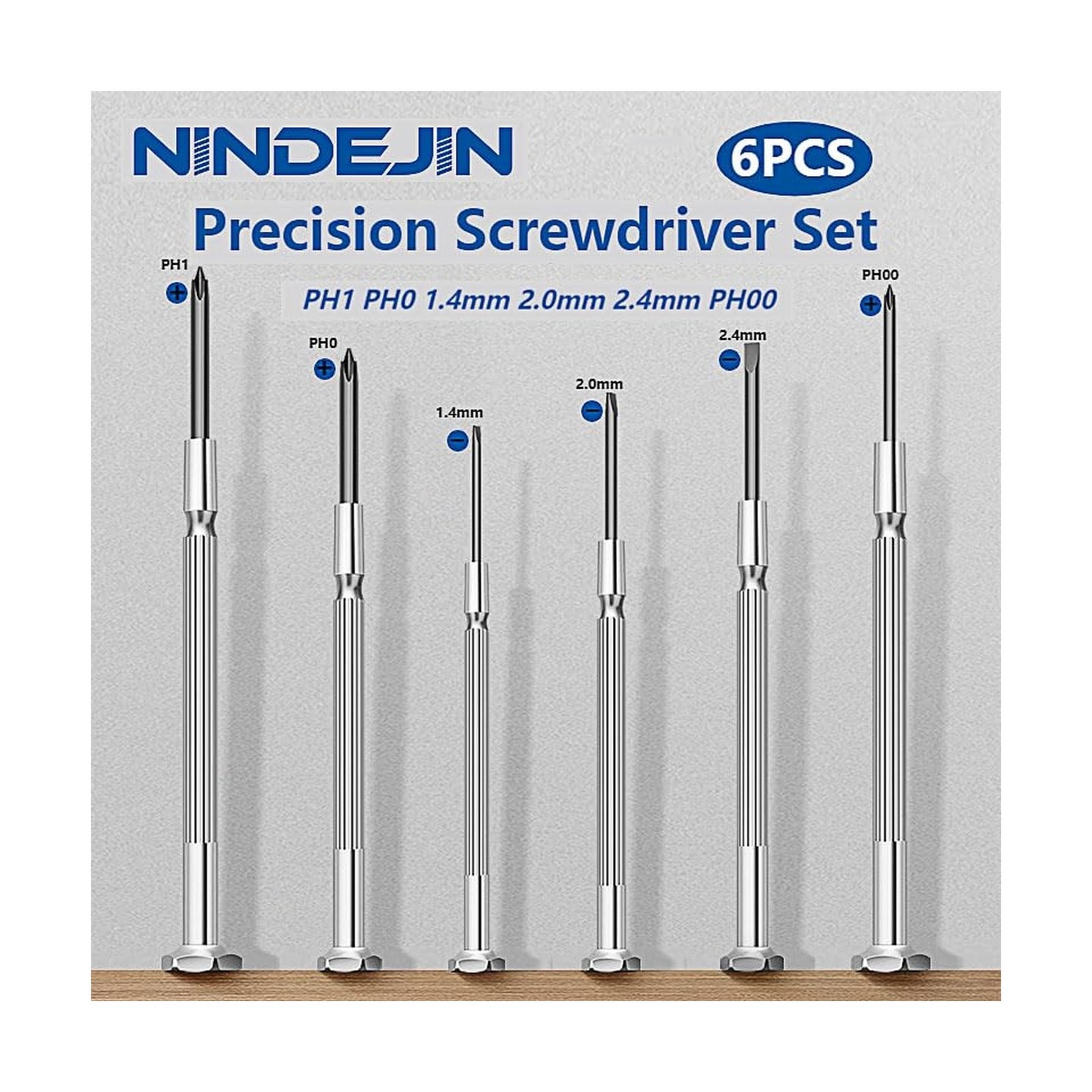 NINDEJIN 6PCS Precision Screwdriver Set, Flathead & Phillips Screw ... Fast Ship