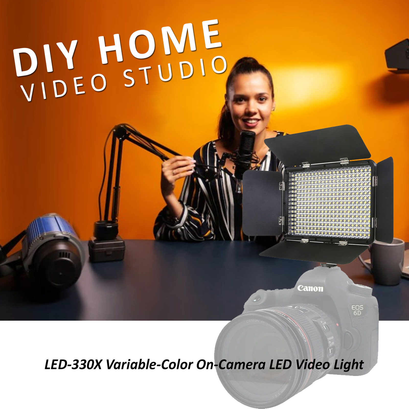 LED Light Panel 5000 Lux Output + 12" Calapsible Tripod + Photo Editing Software
