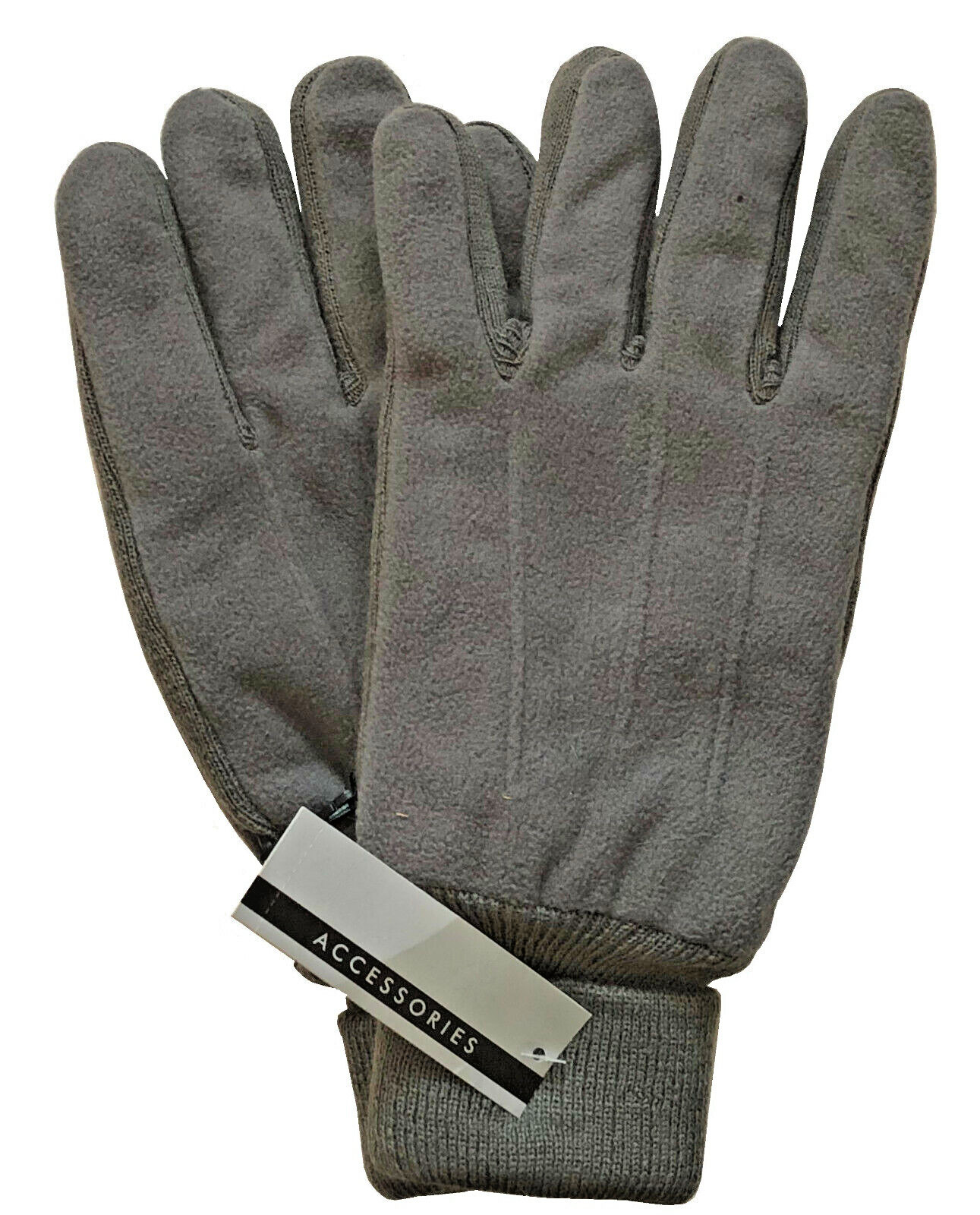 MEN'S THERMAL LINED FLEECE GLOVES GRAY SIZE L/X
