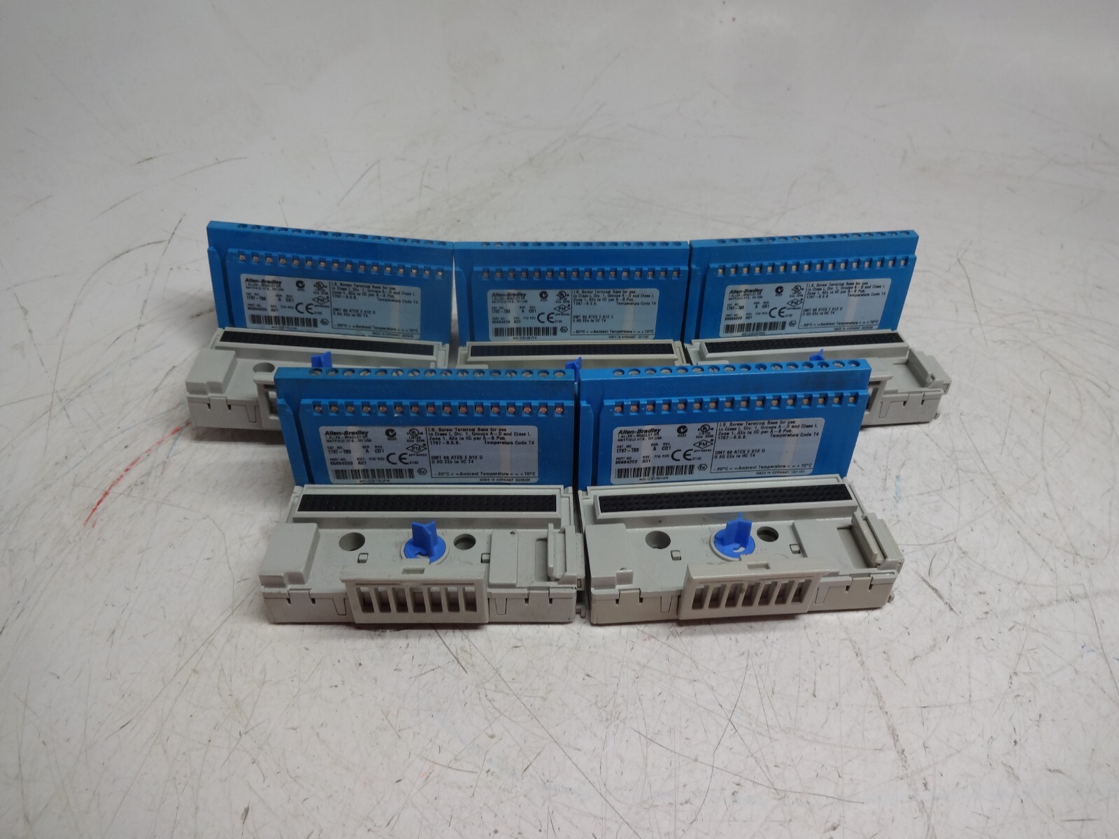 Lot of 5 Allen Bradley 1797-TB3 Flex Ex Terminal Base Unit 1797TB3 Series A