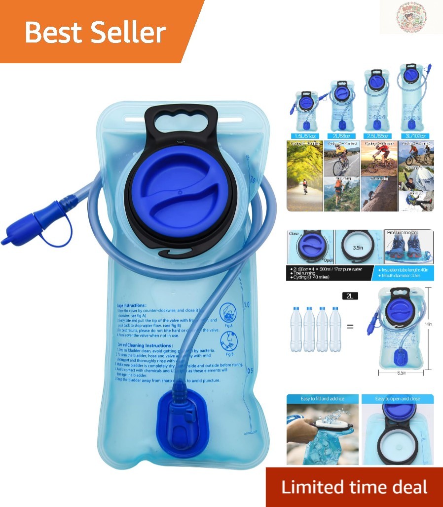 2L Lightweight Hydration Bladder with Large Opening for Trail Running & Cycling