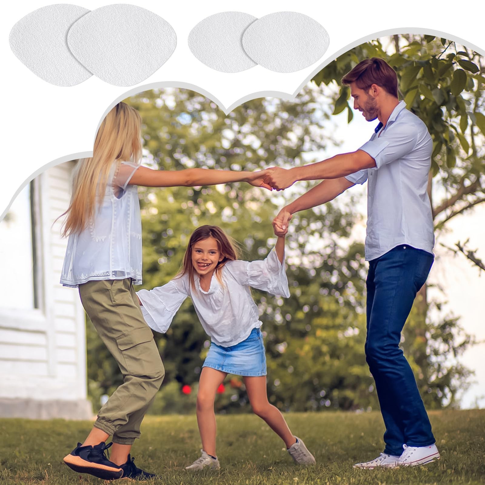Shoe Heel Patch, 4 Pairs 2 Sizes 3.5 in × 2.8 in, × 2.4 White