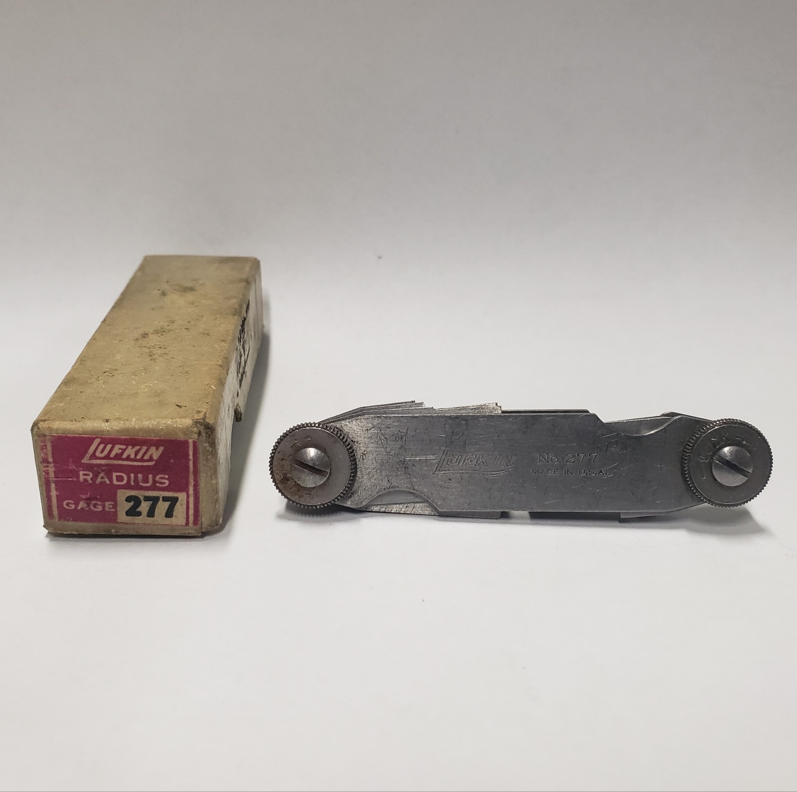 Vintage Lufkin No. 277 Radius Gage Set with Box Made in USA - FREE SHIPPING