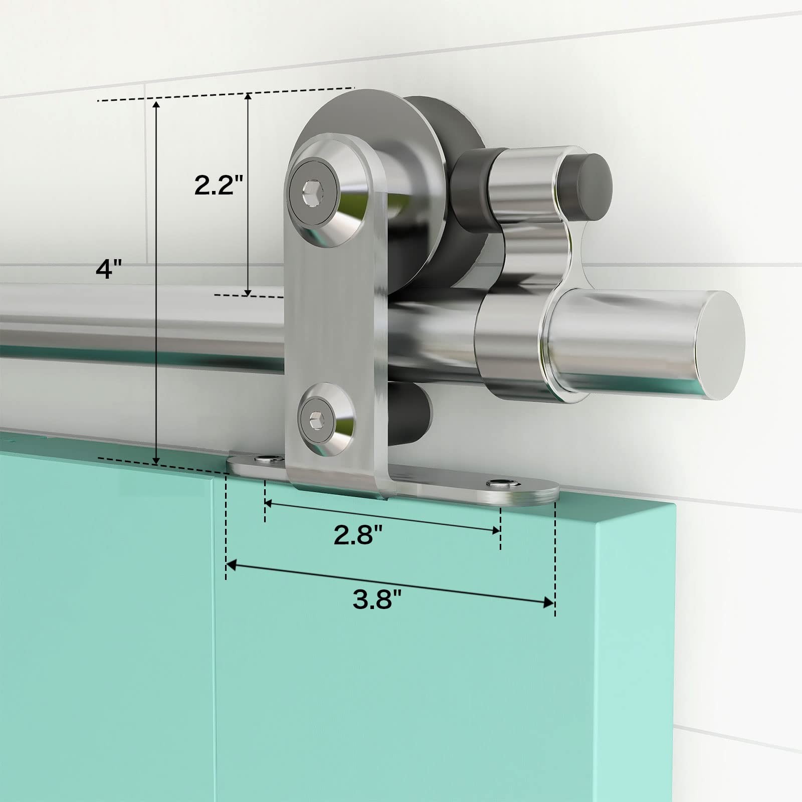 TSMST 6FT Sliding Barn Door Hardware Kit, Track kit, T Shape For One