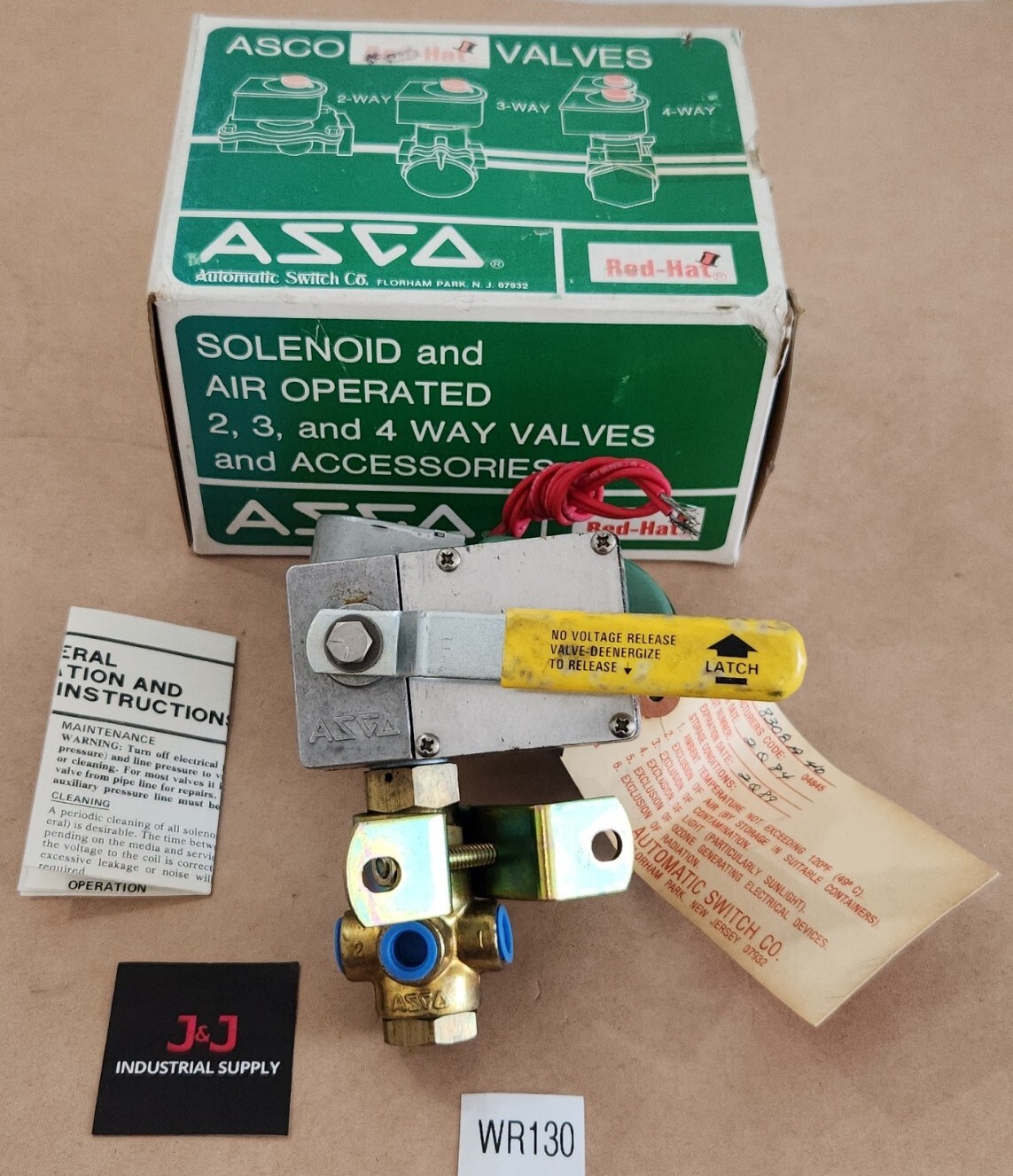 *NEW* ASCO 8308A40 Solenoid Valve 120V 60Hz 1/4" Pipe w/ Release Latch +Warranty