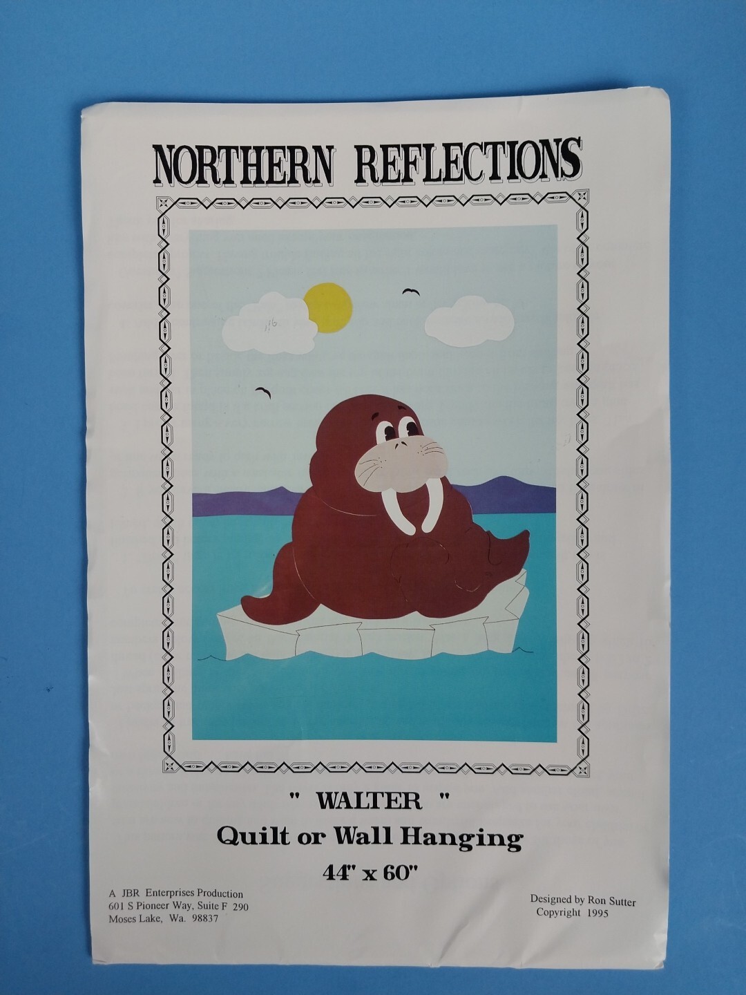 Northern Reflections Walter Walrus Quilt Or Wall Hanging 44 X 60" 1995