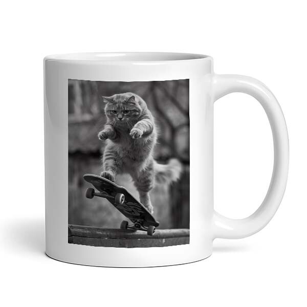 Cat Skateboarding #6 - Cute Funny Animals - Mug