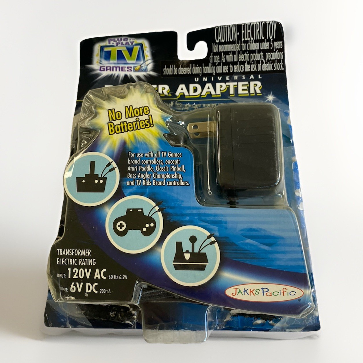 Jakks Pacific TV Games AC Adapter 6V Power Supply Vintage Plug & Play Sealed