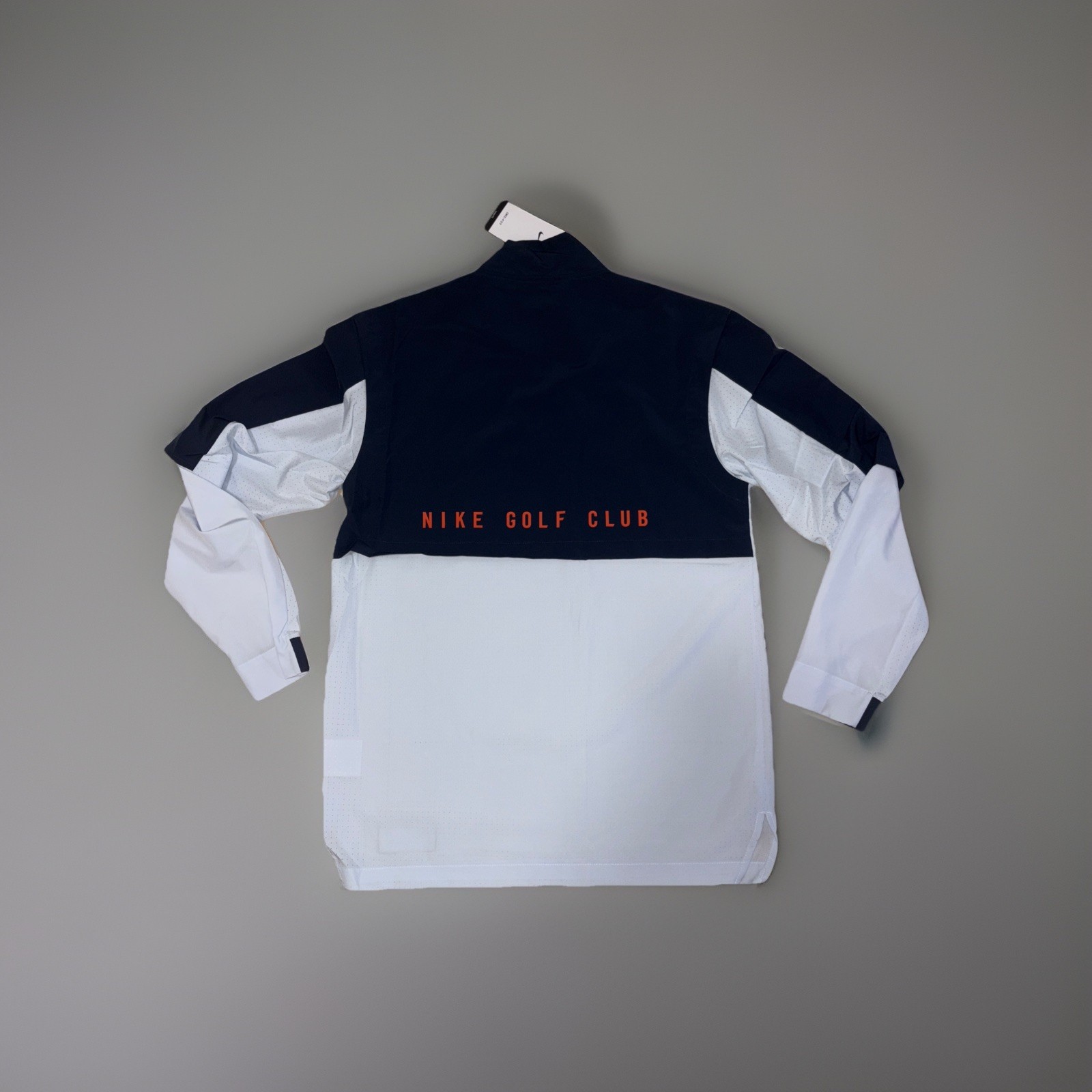 Nike Golf Club Dri-Fit 1/2 Zip Navy White Orange Jacket FQ1155-451 XS Loose Fit