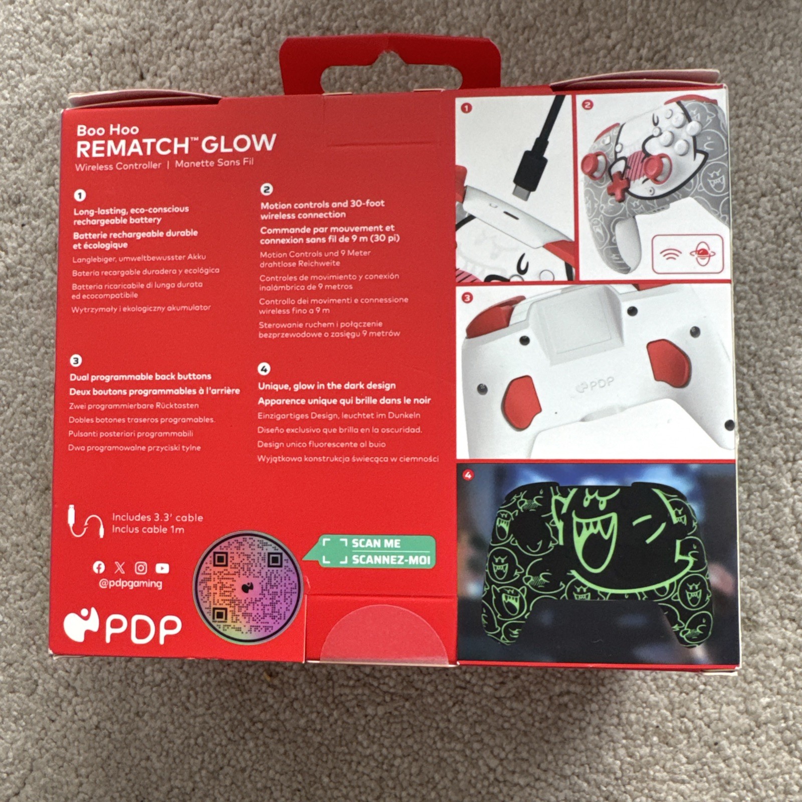 PDP - REMATCH GLOW Wireless Controller for Nintendo Switch™ - Boo Hoo