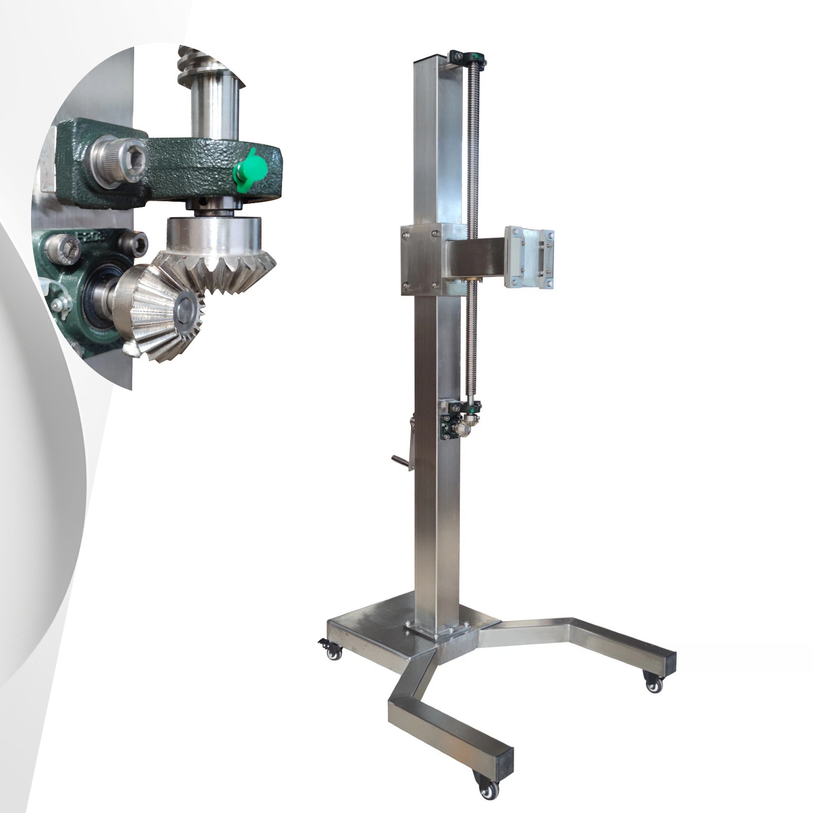 Emulsifier Stand Mobile Manual Lift Bracket for Vertical Motor Flange Mounting