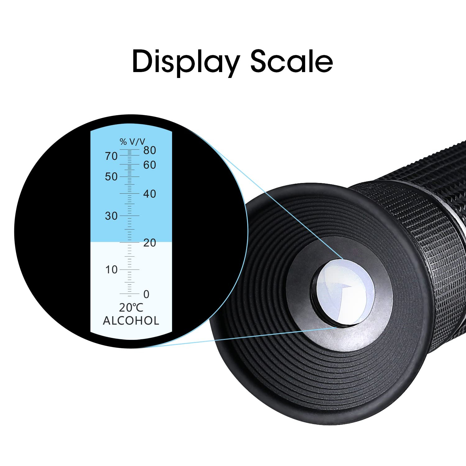Optics Alcohol Refractometer Automatic Temperature Compensation Alcohol Meter 0~
