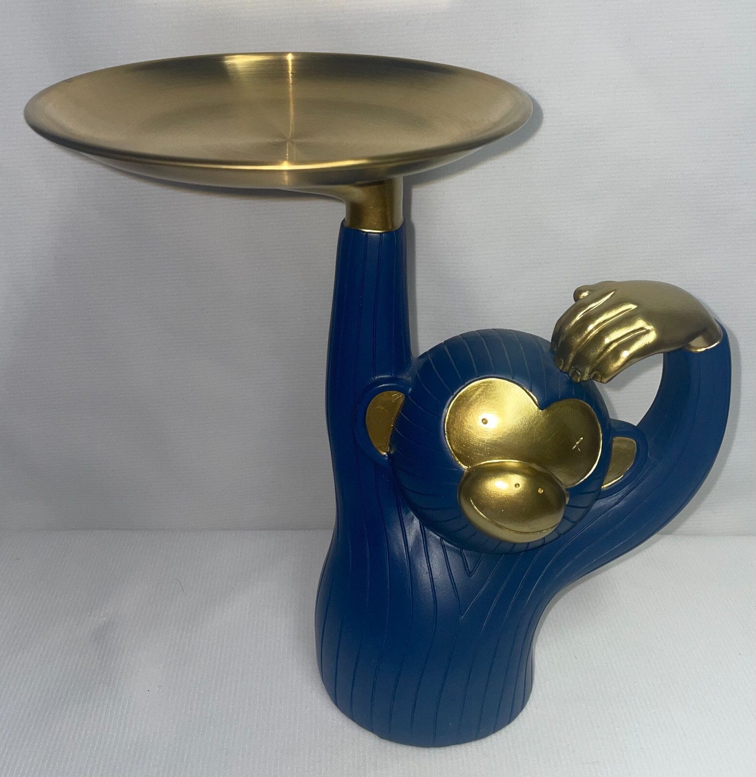Blue MonkeyResin And Metal Storage Tray Desk Collection 10 Inches High