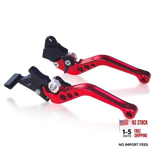 Flylin 1 Pair Short Brake Clutch Levers, Aluminum Alloy Motorcycle Brake