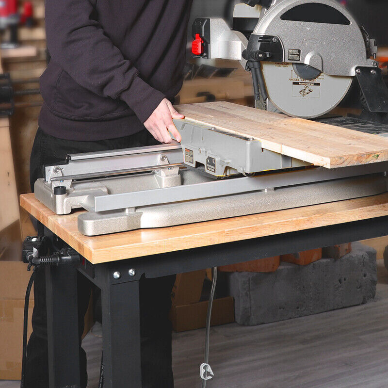 WORKPRO 48" Adjustable Workbench HeavyDuty Rubber Wood Work Table Multi-Function